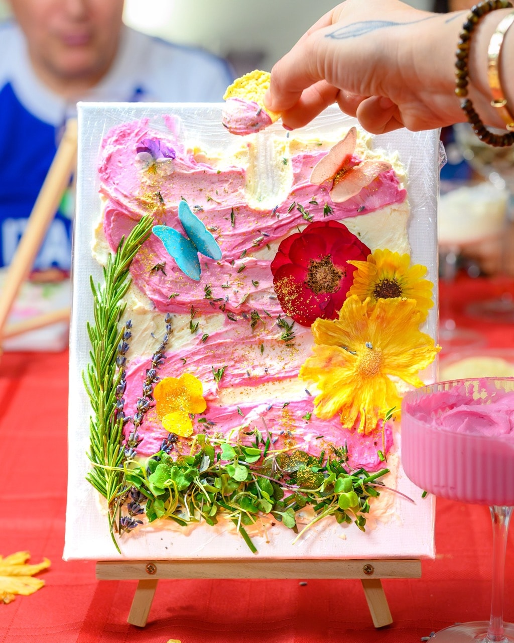 The host of Grazing Art in a warm, natural setting